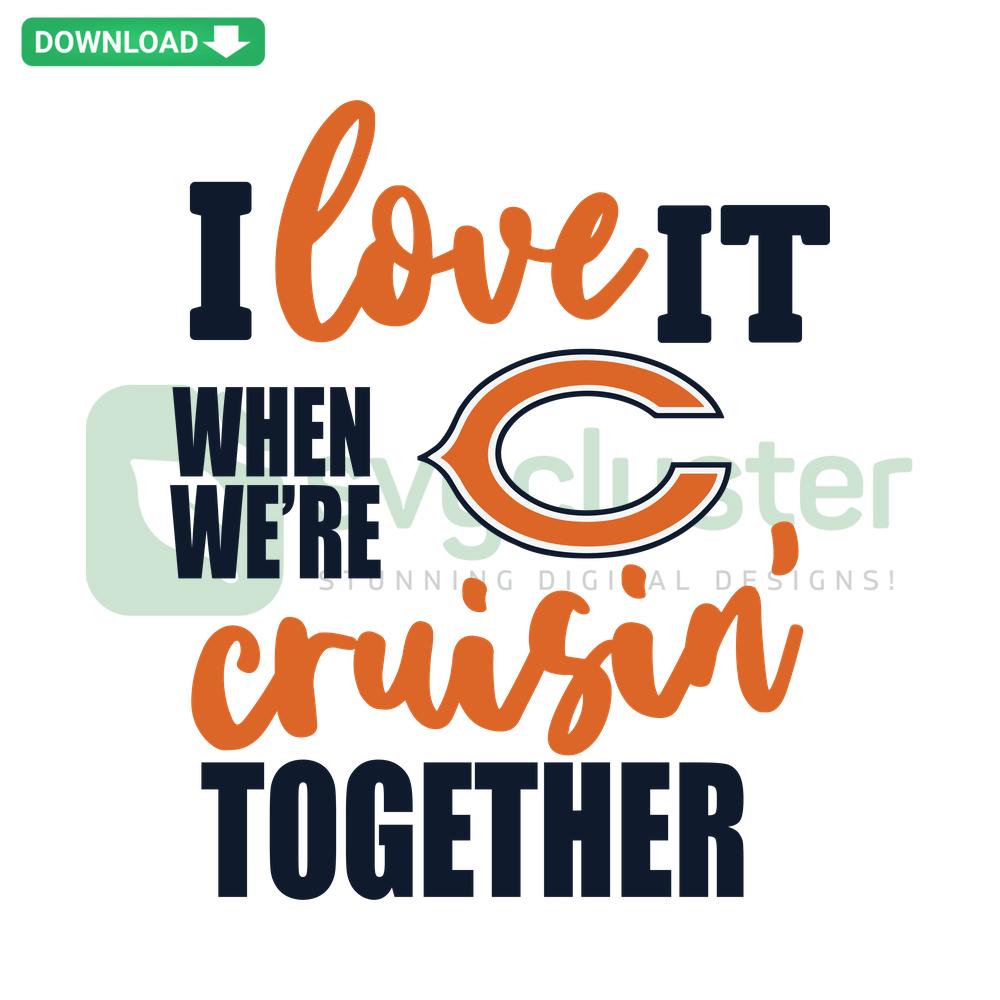Chicago Bears Cruisin SVG, featuring a classic car in team colors, perfect for fans. Ideal for DIY projects and crafts.