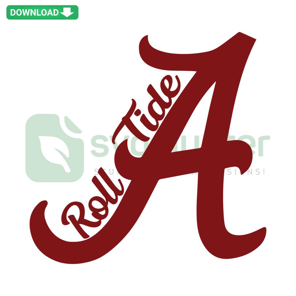 Alabama Roll Tide Logo SVG featuring football, game day theme; perfect for Cricut, editable design for sports enthusiasts.