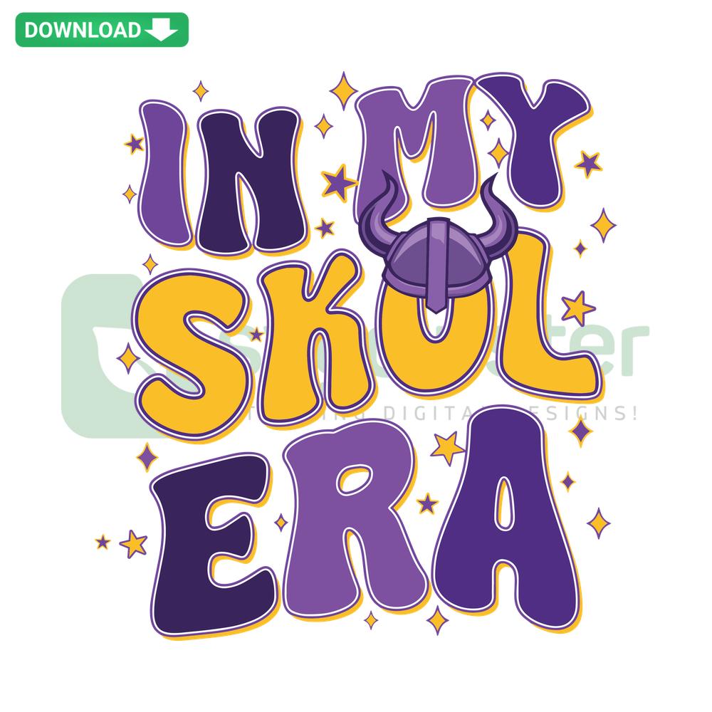 Minnesota Vikings Football SVG Design, In My Skol Era, Instant Download, Purple and Gold Team Spirit, Digital Art for Crafts