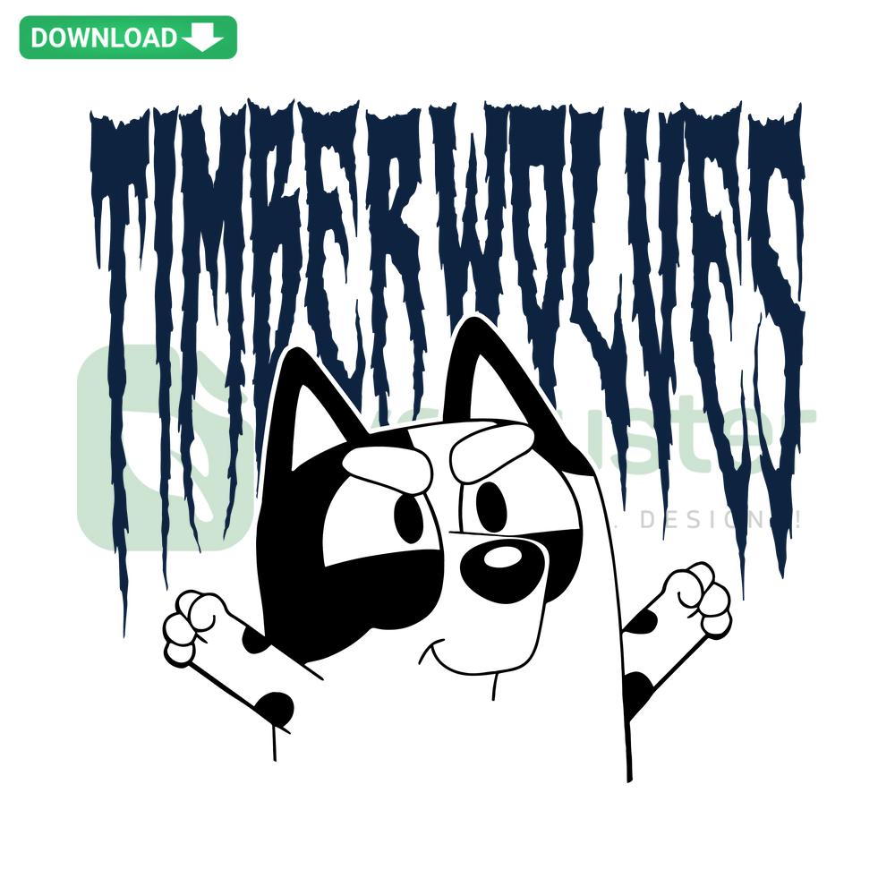 Bluey Muffin Minnesota Timberwolves SVG, NBA Digital Download, Timberwolves-themed printable asset with sporty design.