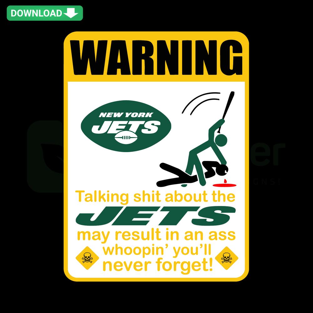 Funny Warning New York Jets SVG, perfect for Cricut projects, featuring humorous design for sports fans and craft enthusiasts.