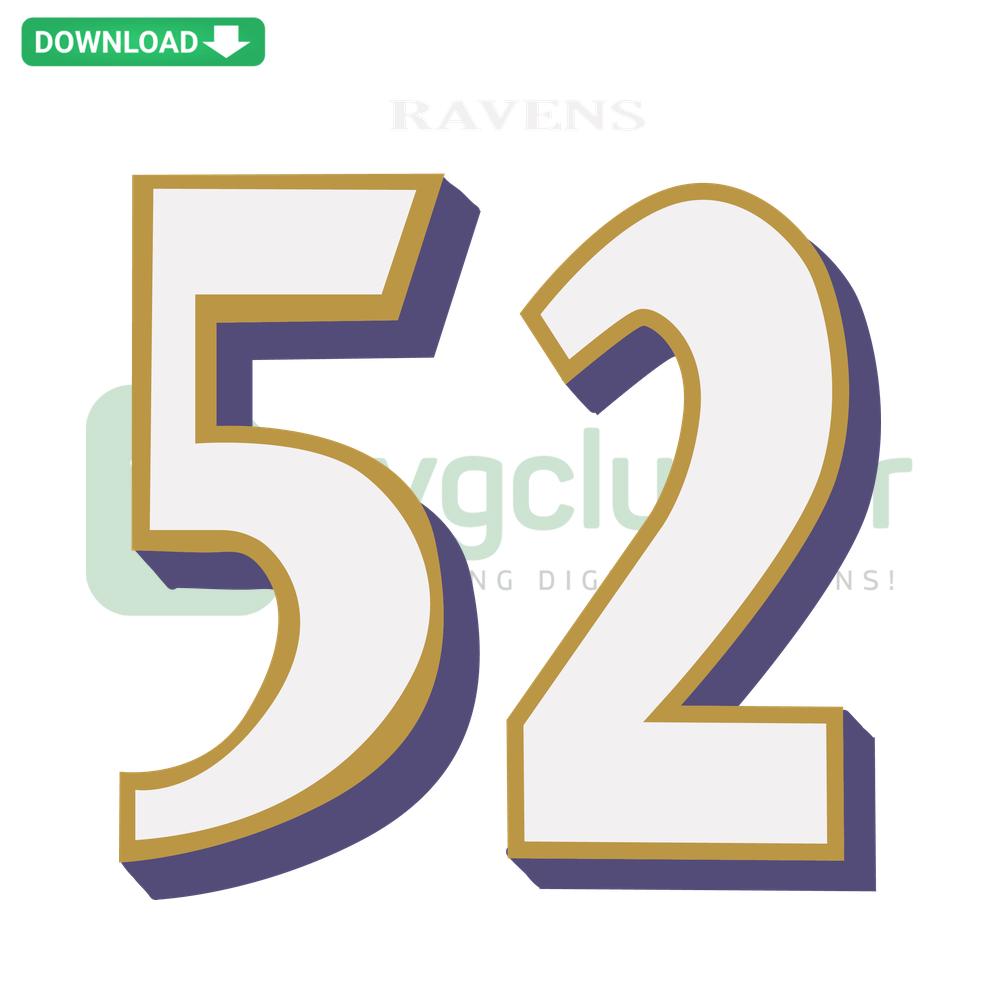 Ray Lewis 52 Baltimore Ravens SVG Design, NFL SVG Cutting Digital File, Ravens Logo, Football Vector Art
