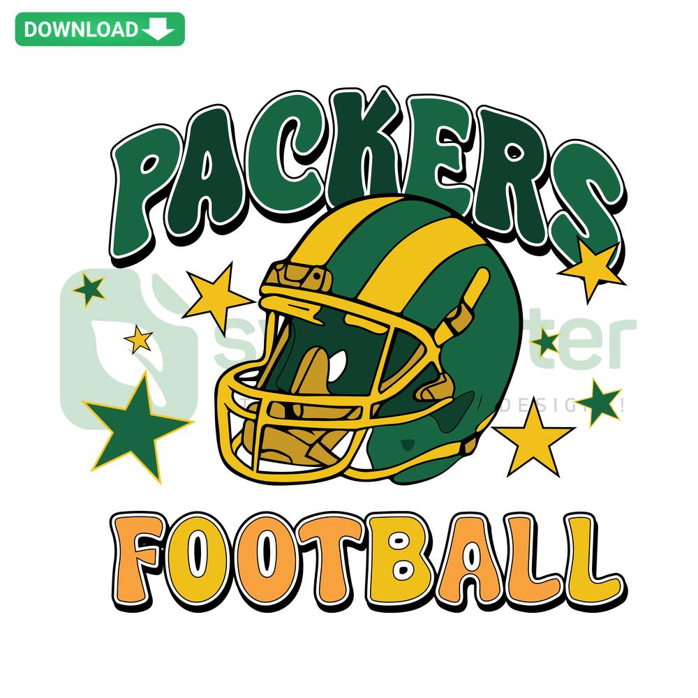 Packers Football Helmet SVG, Cricut Digital Download, Commercial Use SVG Files with Green Bay Design.