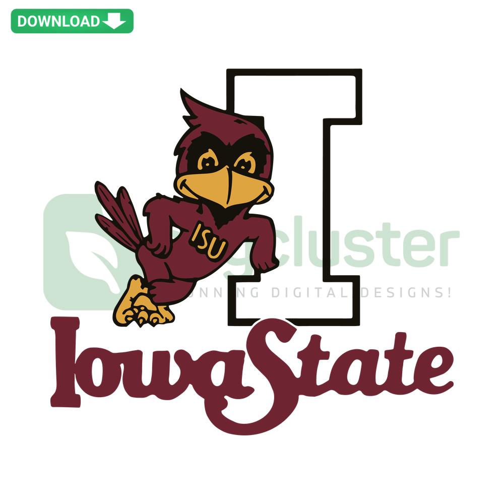 Vintage Iowa State NCAA Team SVG, digital download for designers, featuring retro team logo, ideal for creative design projects.