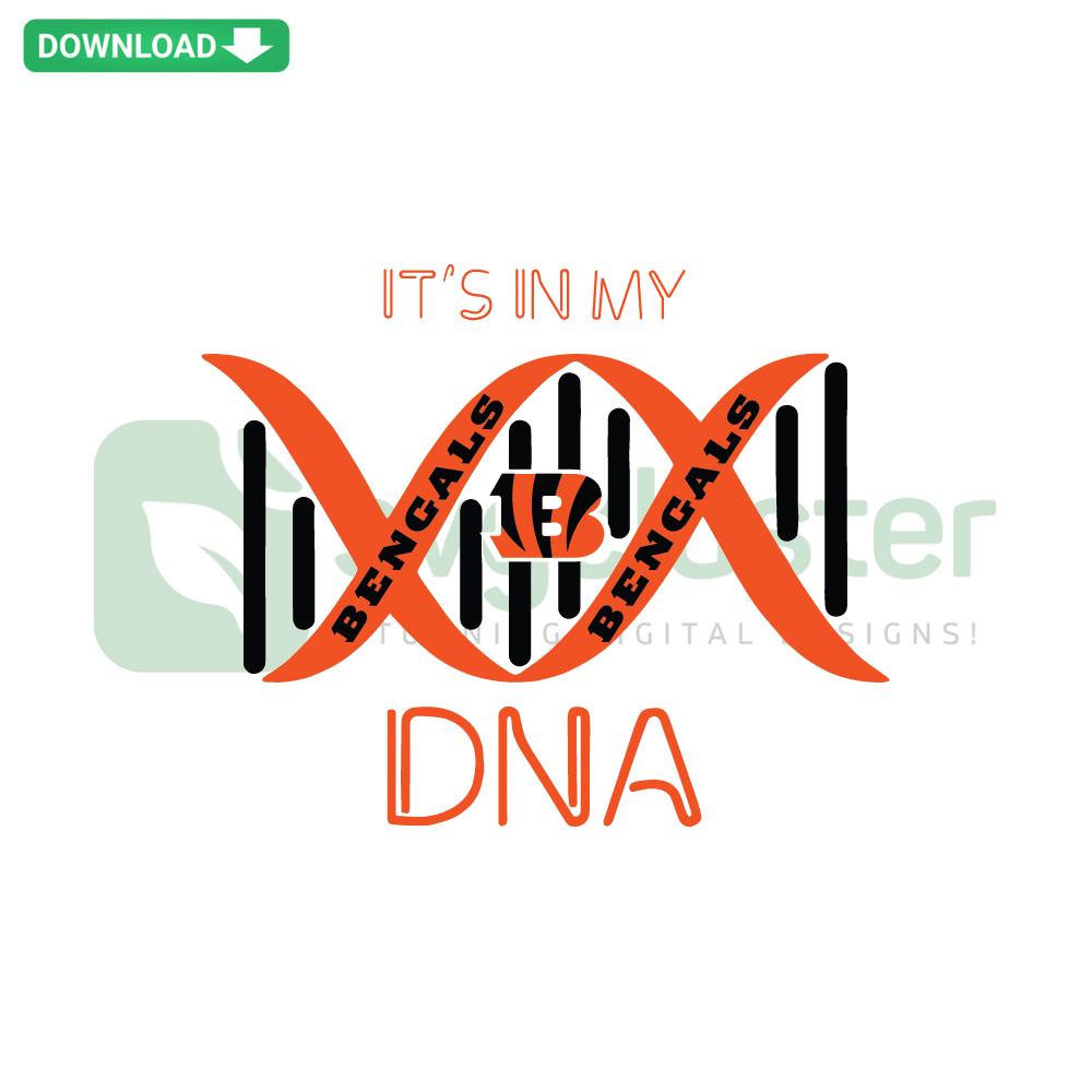 Cincinnati Bengals DNA SVG Cricut Template: Bold team DNA helix design, ideal for DIY crafts, digital download, Cricut projects.