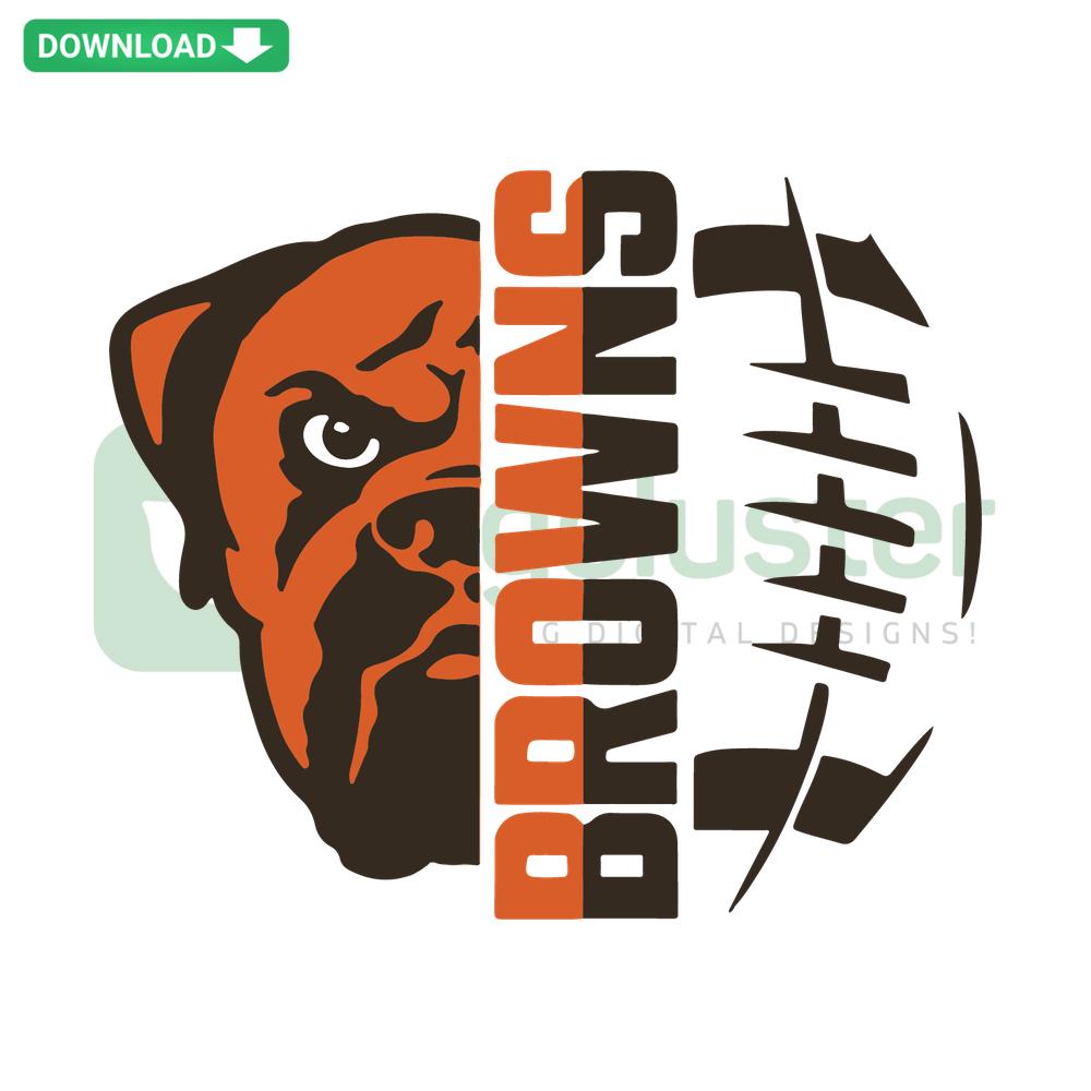 Browns Dog Logo SVG, digital download for Cricut and Silhouette; bold dog silhouette with text, ideal for crafty projects.