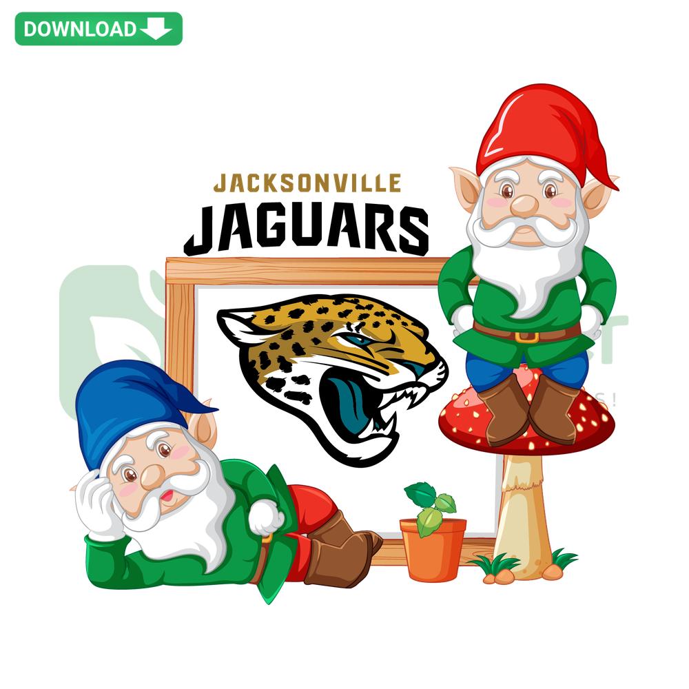 Gnome wearing Jacksonville Jaguars gear, SVG template for Cricut crafts, Jacksonville Jaguars SVG design