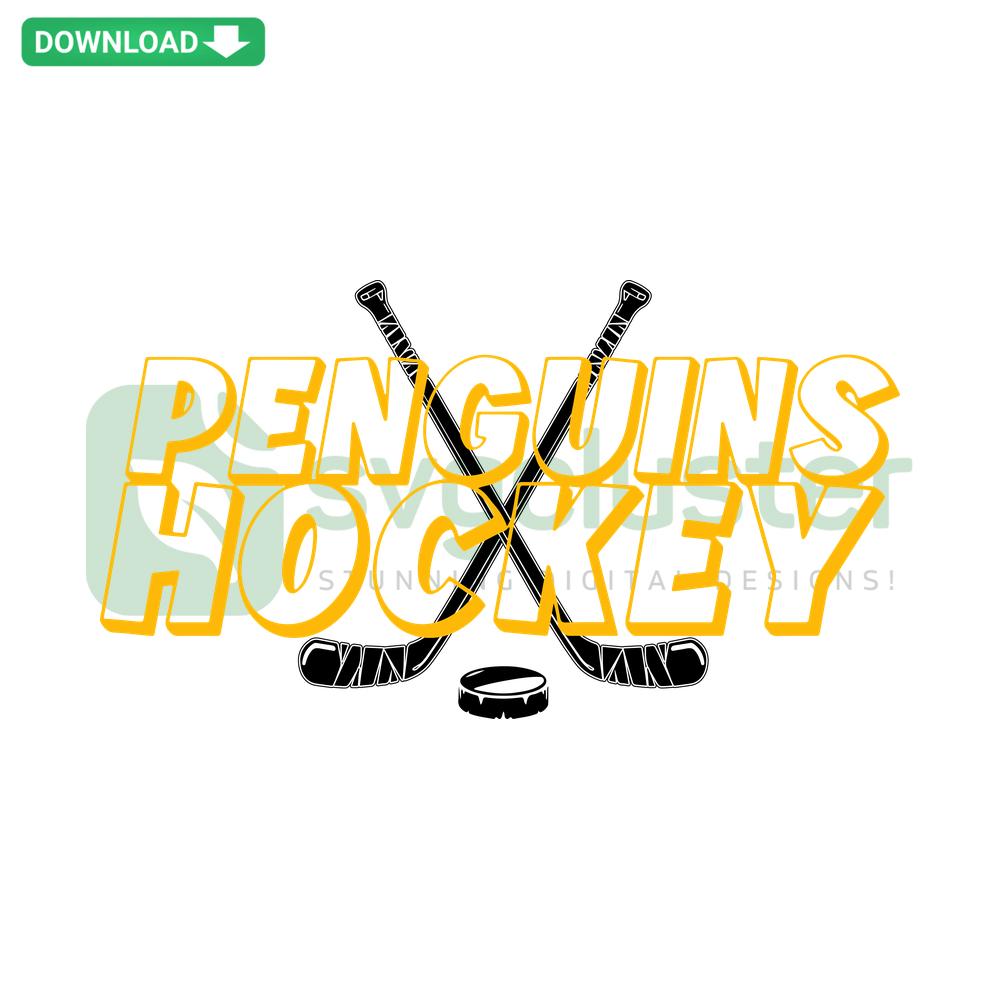 Pittsburgh Penguins Hockey NHL SVG Download, Customizable Digital SVG Files, Sports Team Logo, Ice Hockey Art.