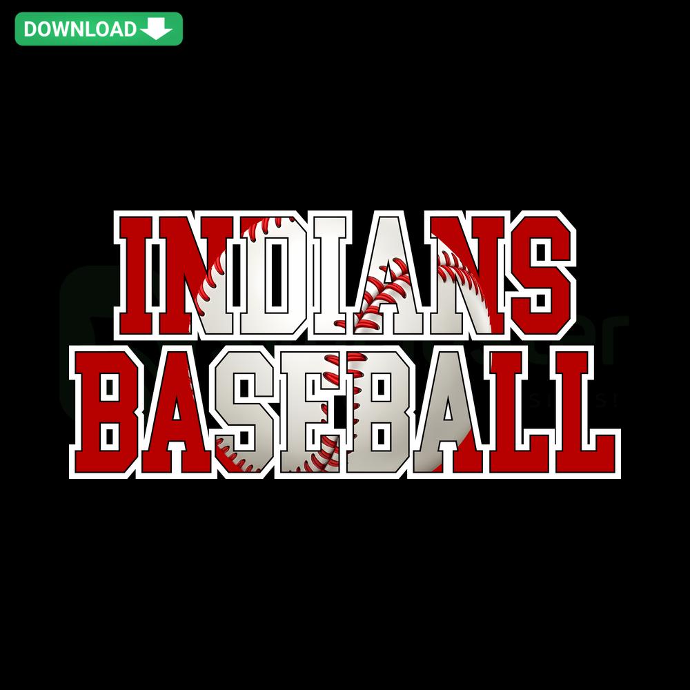 Indians Baseball MLB Logo SVG Digital Download, Vector Graphic Featuring Team Emblem in Vibrant Colors for DIY Crafts and Printing