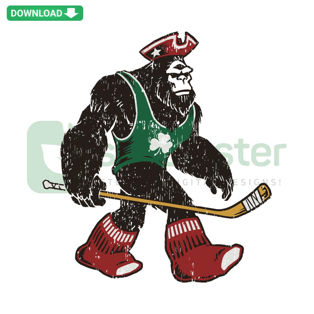 Boston Celtics NBA Baseball Massquatch SVG Cut File, Instant Download for Cricut, Sports Design.