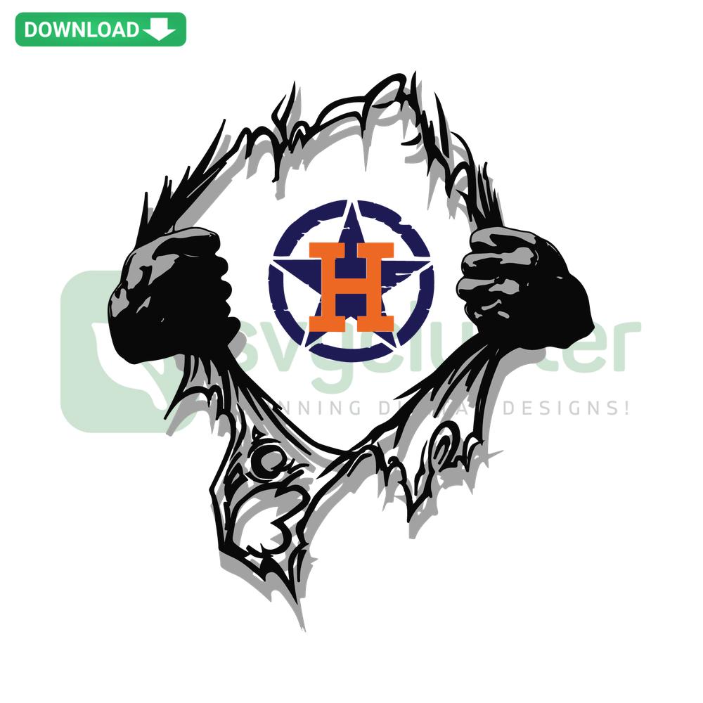 Superman-style Houston Astros SVG, custom digital download featuring dual team logo and superhero emblem design.