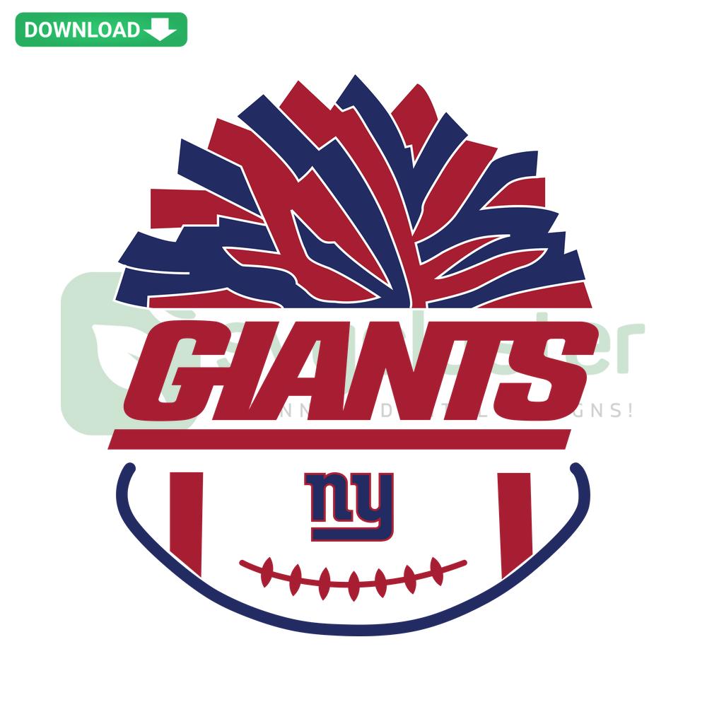 New York Giants Pom Poms SVG: High-Quality Football SVG Files, Vibrant Blue and Red Pom Poms for Digital Crafting