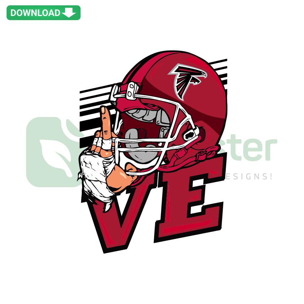 Atlanta Falcons NFL helmet SVG design, digital clip art download, team colors, Falcons logo, perfect for DIY crafts and decor.