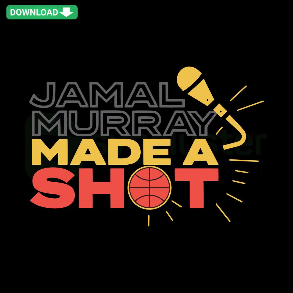 Jamal Murray Shot Basketball SVG Design – Dynamic silhouette, perfect for sports-themed SVG design resources, creative projects.