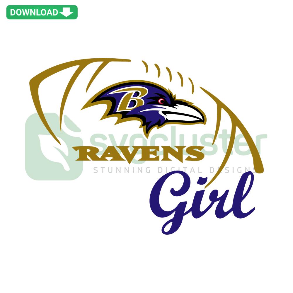 Ravens Girl Football SVG: Cute Cartoon Character in Ravens Jersey, Perfect for Cricut, Silhouette Craft Projects, Digital Download