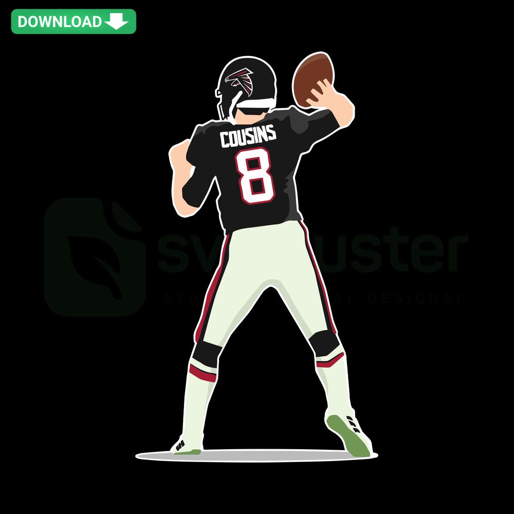 Kirk Cousins Atlanta Falcons SVG: Editable Football Design for Cricut. Perfect for DIY Crafts & Digital Download.