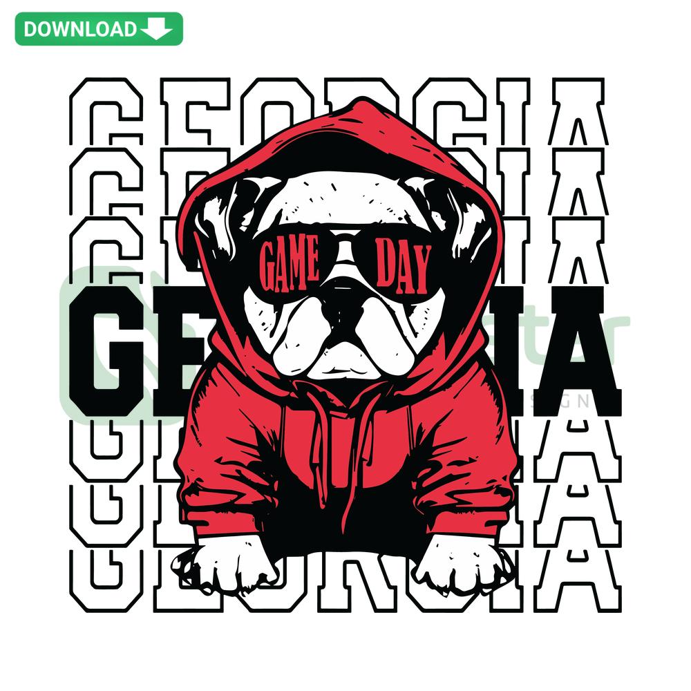 Georgia Bulldog Sunglasses SVG Design: Unique Game Day Digital Download, Collegiate-inspired, Red & Black, Fun Tailgate Graphic