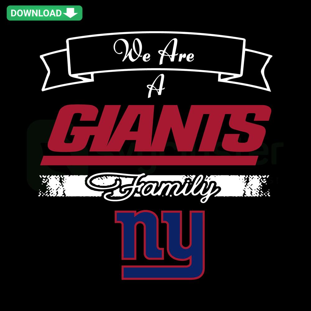 Family-themed sports SVG design with We Are A Giants Family text, perfect for digital download and printable digital assets.