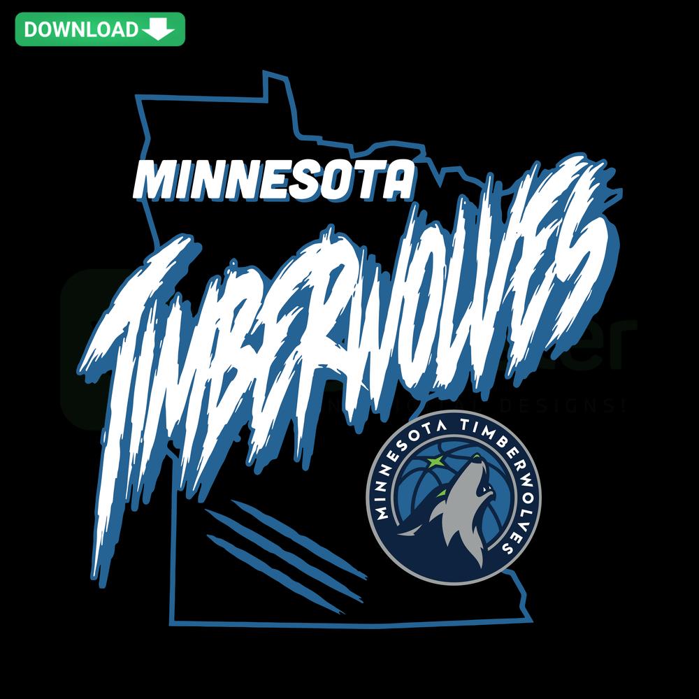 Minnesota Timberwolves SVG design featuring team logo, perfect for designers, instant download, NBA basketball graphic file.