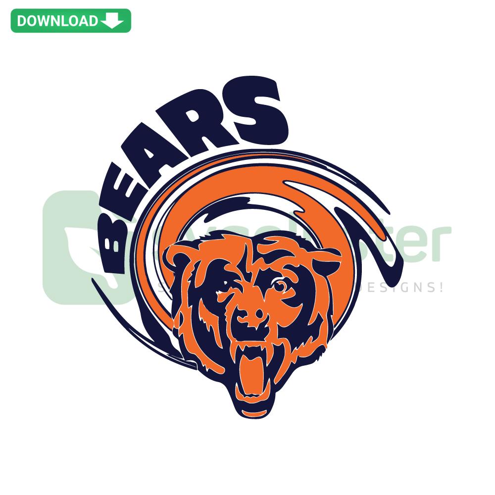 Chicago Bears Mascot Logo SVG, digital download for Cricut projects, vibrant team colors, perfect for fans and craft enthusiasts.