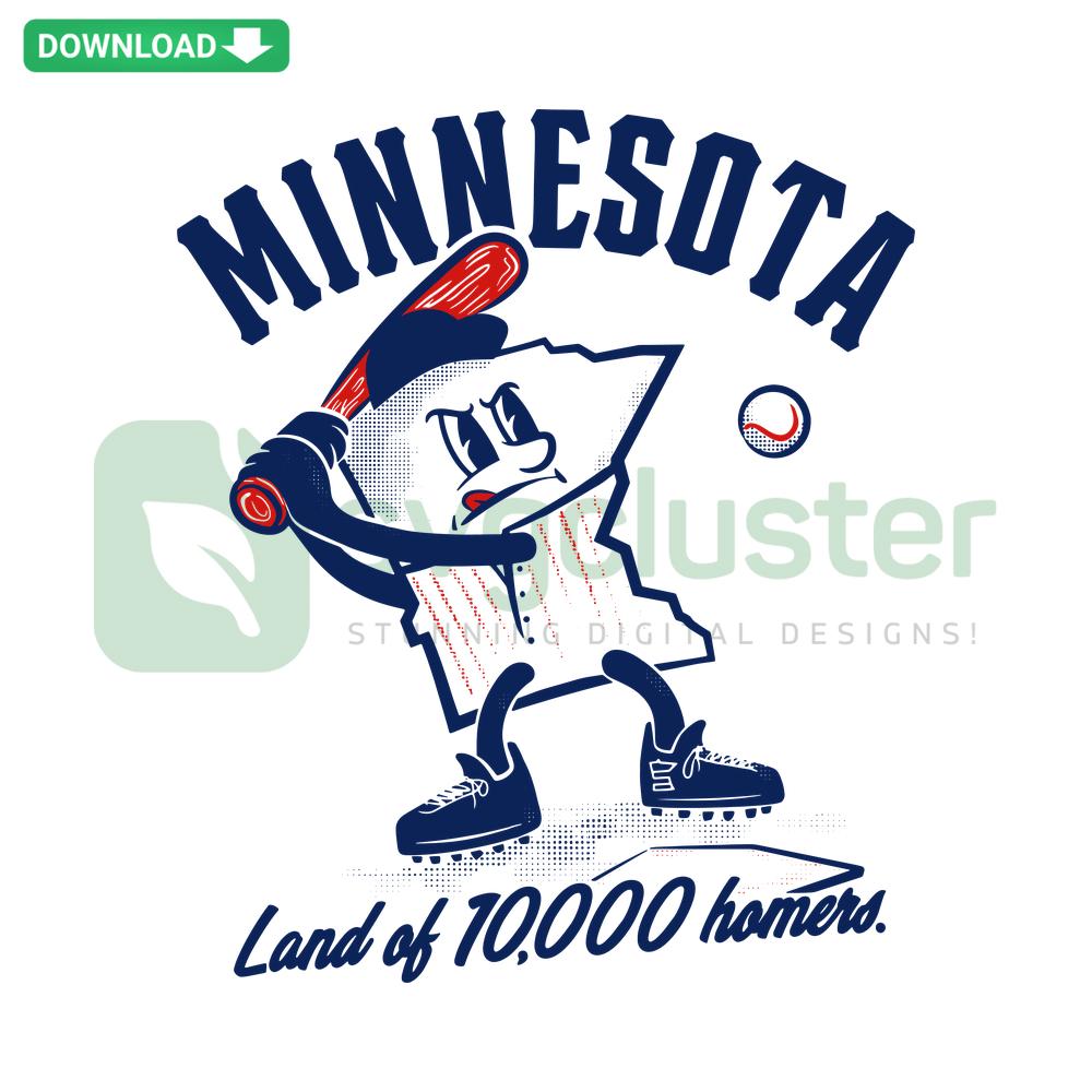 Land Of Homers Minnesota Baseball SVG: Premium SVG Download with Baseball Themed Graphic, Ideal for Cricut and Silhouette Projects