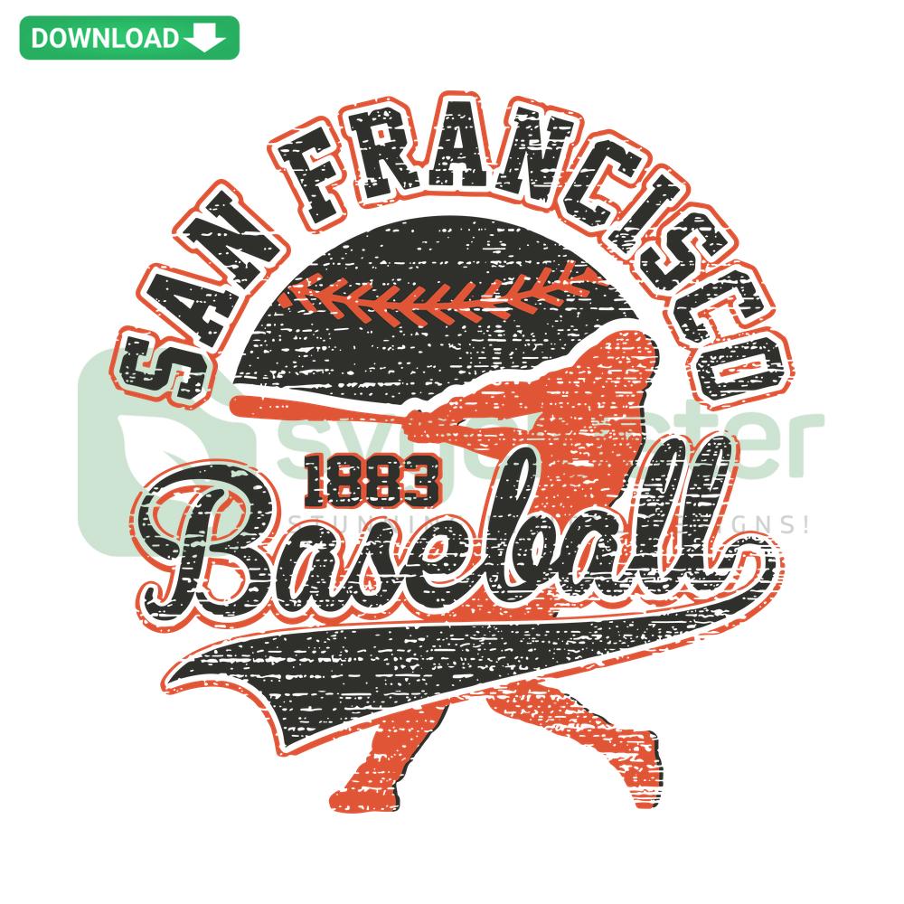 Vintage San Francisco Baseball 1883 SVG Design, Cricut Compatible Digital Download, Classic Baseball Era Clipart