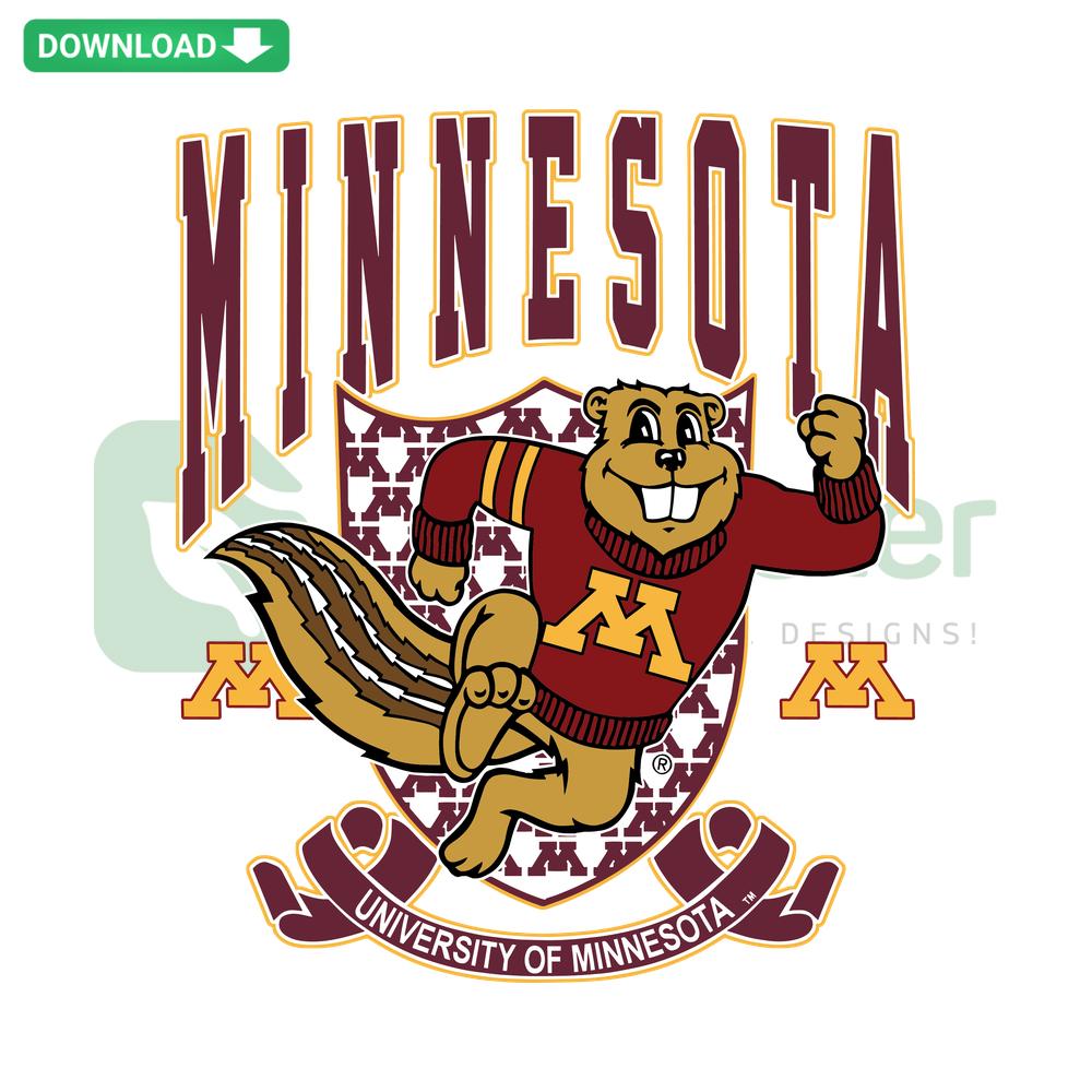 Minnesota Golden Gophers logo SVG, perfect for NCAA design projects, instant download for sports-themed graphics.