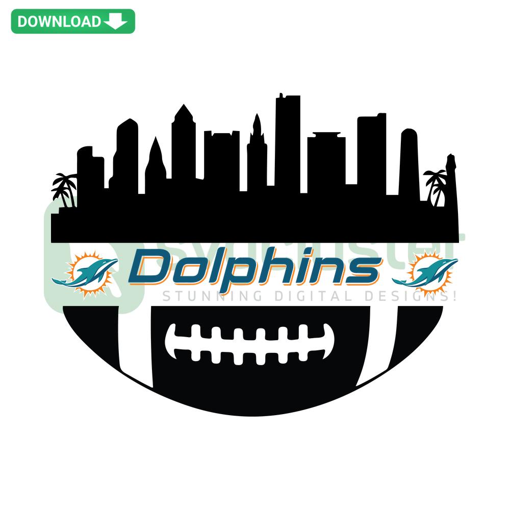 Miami Dolphins NFL football SVG design; vibrant team logo in vector format; ideal for digital prints, crafts, and sports projects.