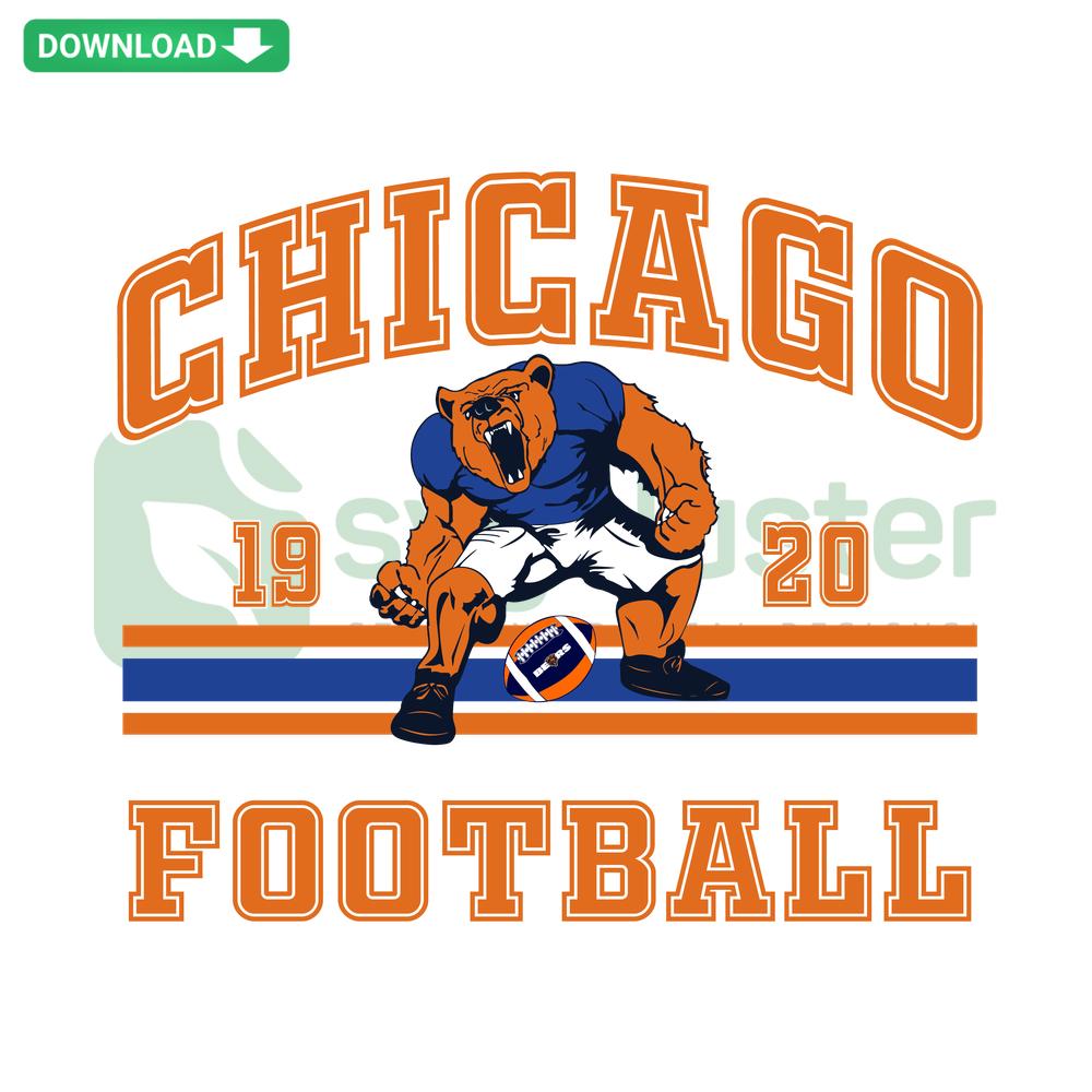 Vintage Chicago Bears Football SVG Design, Printable Digital Download, Retro Team Logo, Nostalgic Sports Theme, Instant Access File