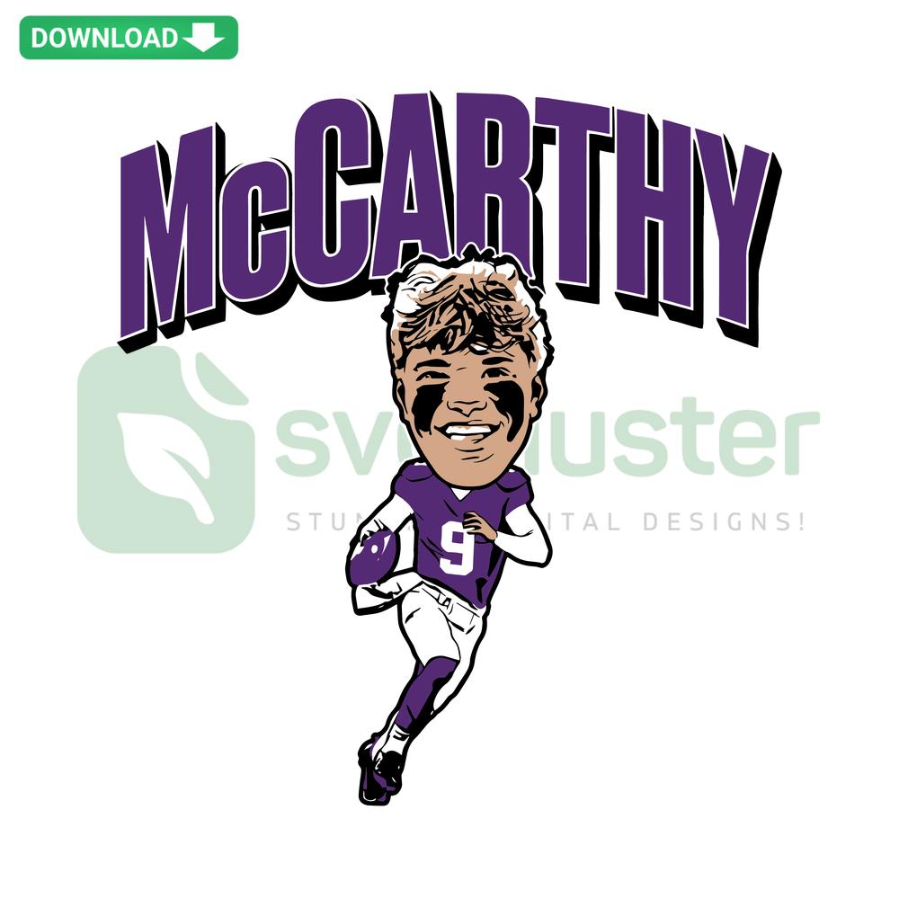 J J McCarthy Minnesota Vikings NFL Draft 2024 SVG Design - Ideal for SVG Crafting, Digital Art, NFL Fan Projects