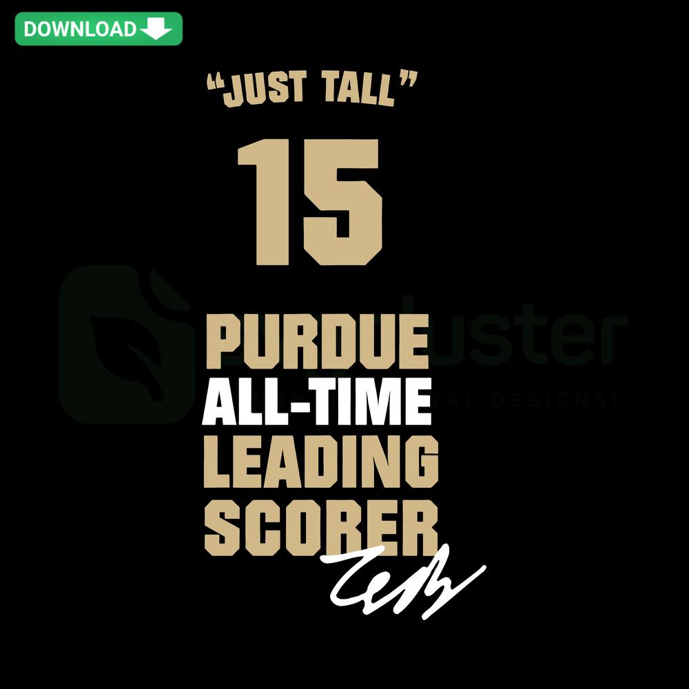 Zach Edey All Time Scorer Purdue Boilermakers SVG, bold graphic design for T-Shirts, iconic sports lettering, Boilermakers pride.