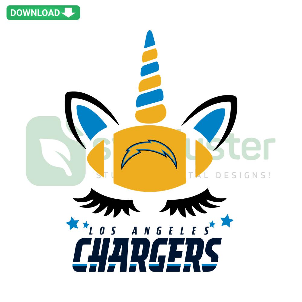 Unicorn Los Angeles Chargers SVG, colorful design, ideal for designers seeking NFL-themed vector graphics, digital download.