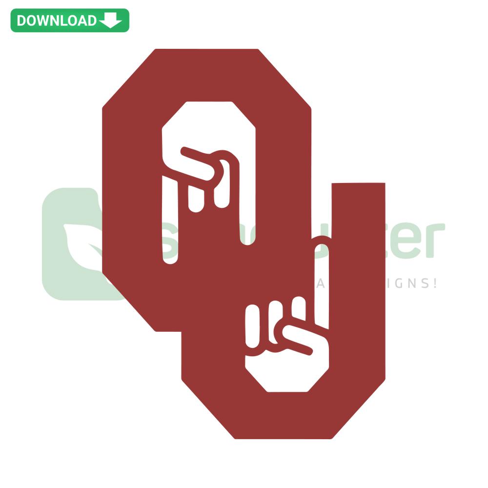 Horns Down Oklahoma Sooners SVG, digital vector design featuring stylized sports team logo with bold, eye-catching graphics.