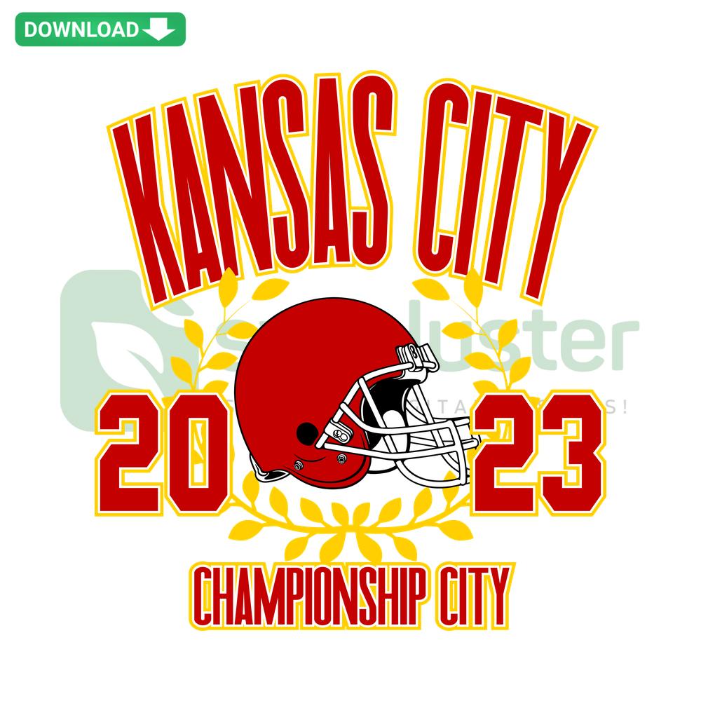 Kansas City Championship Helmet SVG 2023, digital file download, sports-themed design with iconic city elements.
