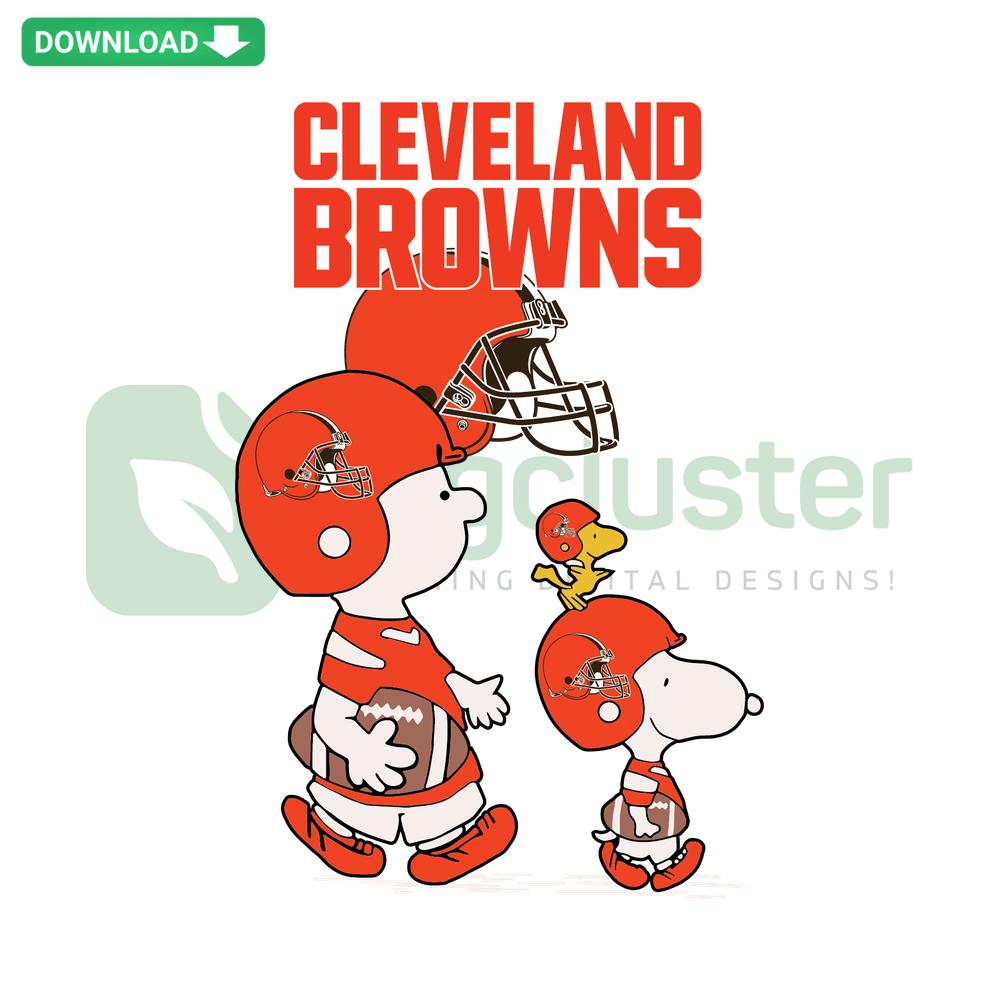 Snoopy Cleveland Browns SVG Design, Peanuts-Themed Unique SVG, Cartoon Character with Team Logo, Creative Sports SVG File