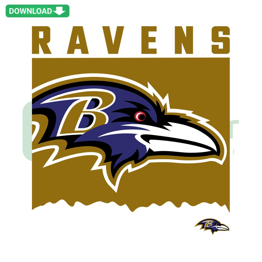 Baltimore Ravens Football Logo SVG, vibrant purple and black design, Digital Download, by SVGCluster, perfect for sports enthusiasts.