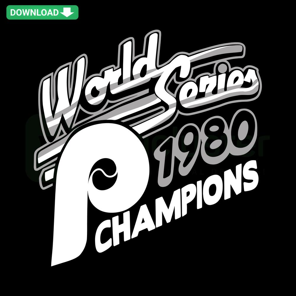 Philadelphia Phillies 1980 World Series Champions SVG Design, perfect for designers seeking vintage baseball graphics resources.
