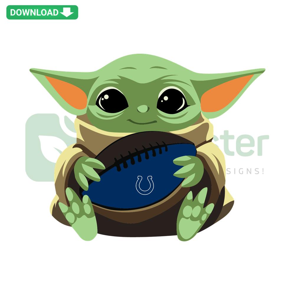 Indianapolis Colts Baby Yoda SVG, Premium Digital Download, Cute Baby Yoda in Colts Jersey, SVG Graphics for Cricut/Silhouette