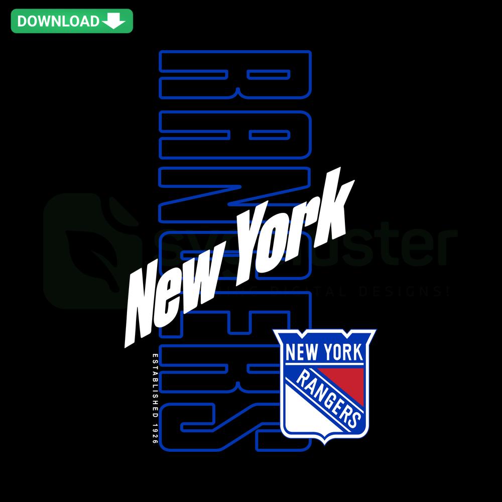 New York Rangers NHL SVG graphic, premium digital download, bold team logo, hockey-themed, perfect for sports DIY projects.