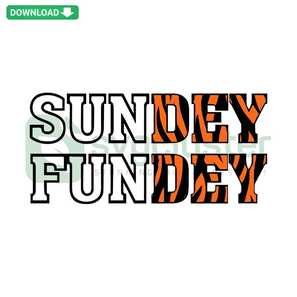 Cincinnati Bengal Sunday Funday Football SVG Design, Perfect for Scrapbooking, NFL-Themed Graphics, Sports Fan Craft Projects
