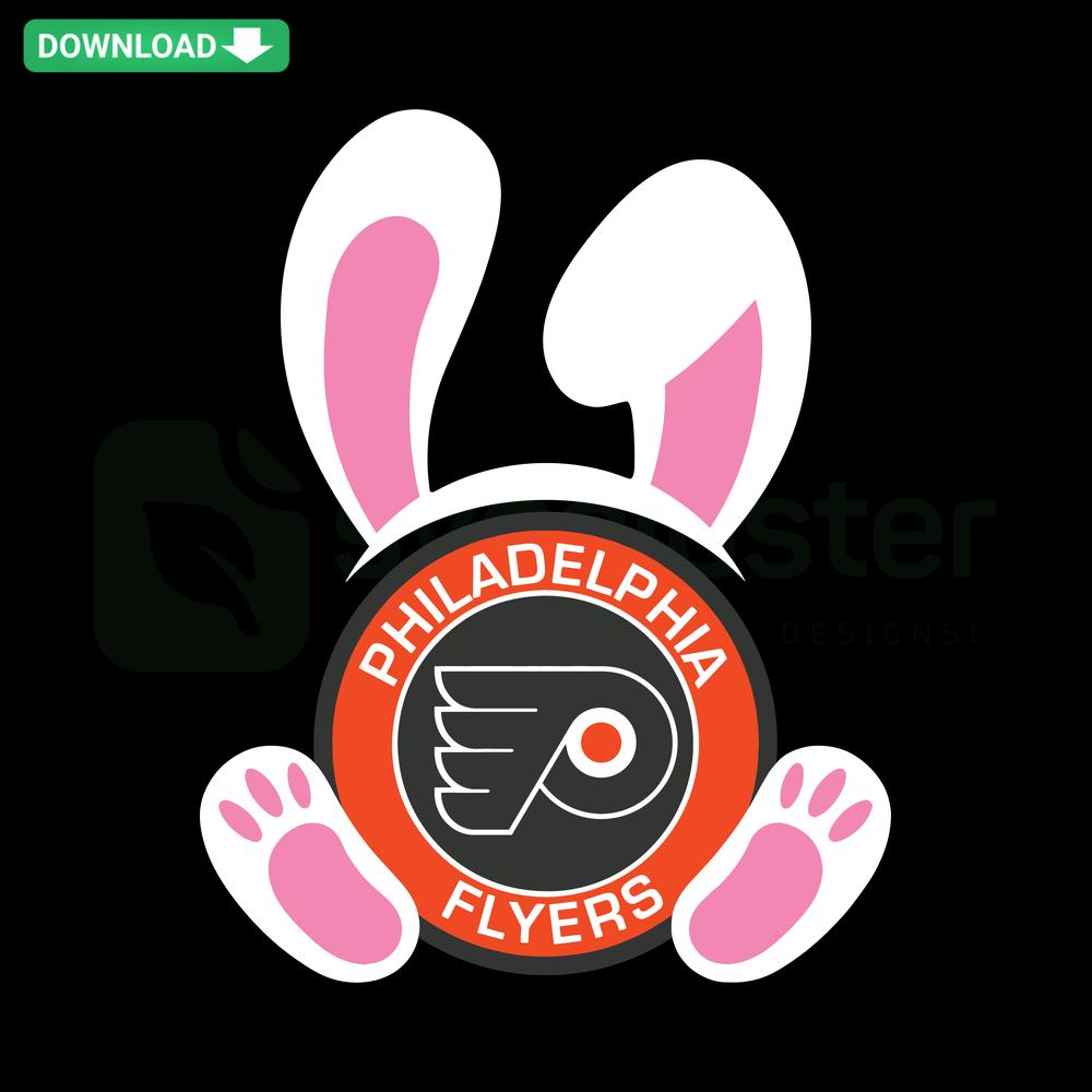 Philadelphia Flyers Easter Bunny SVG, digital graphic featuring team logo with festive bunny ears, instant download file.