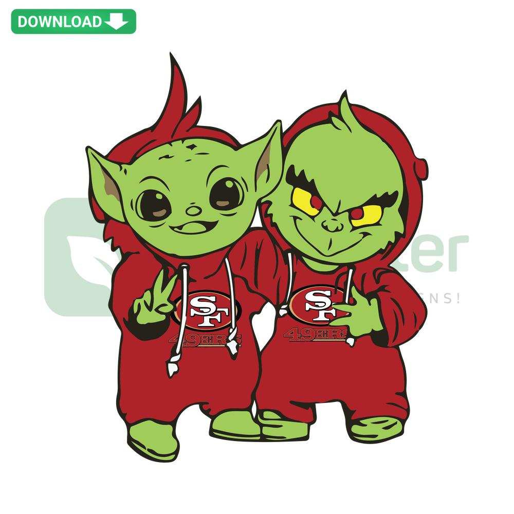 Yoda and Grinch 49ers SVG Design, San Francisco 49ers Christmas SVG, Designer Resources, Star Wars and Holiday Fusion