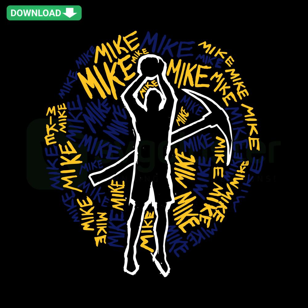 Mike Basketball Denver Nuggets NBA SVG design, bold player silhouette, team colors, digital download for craft projects.