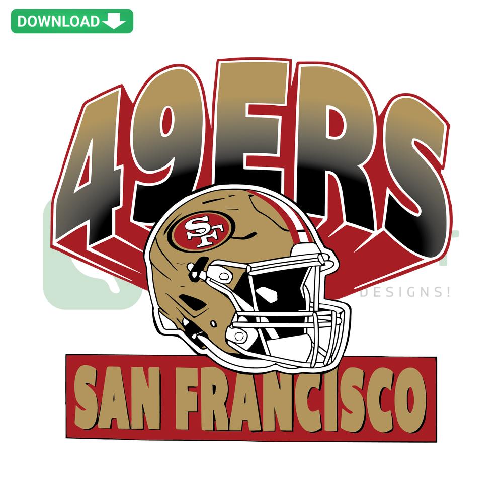 49ers San Francisco Helmet SVG Digital Download, editable SVG files, perfect for sports graphics and fan merchandise designs.