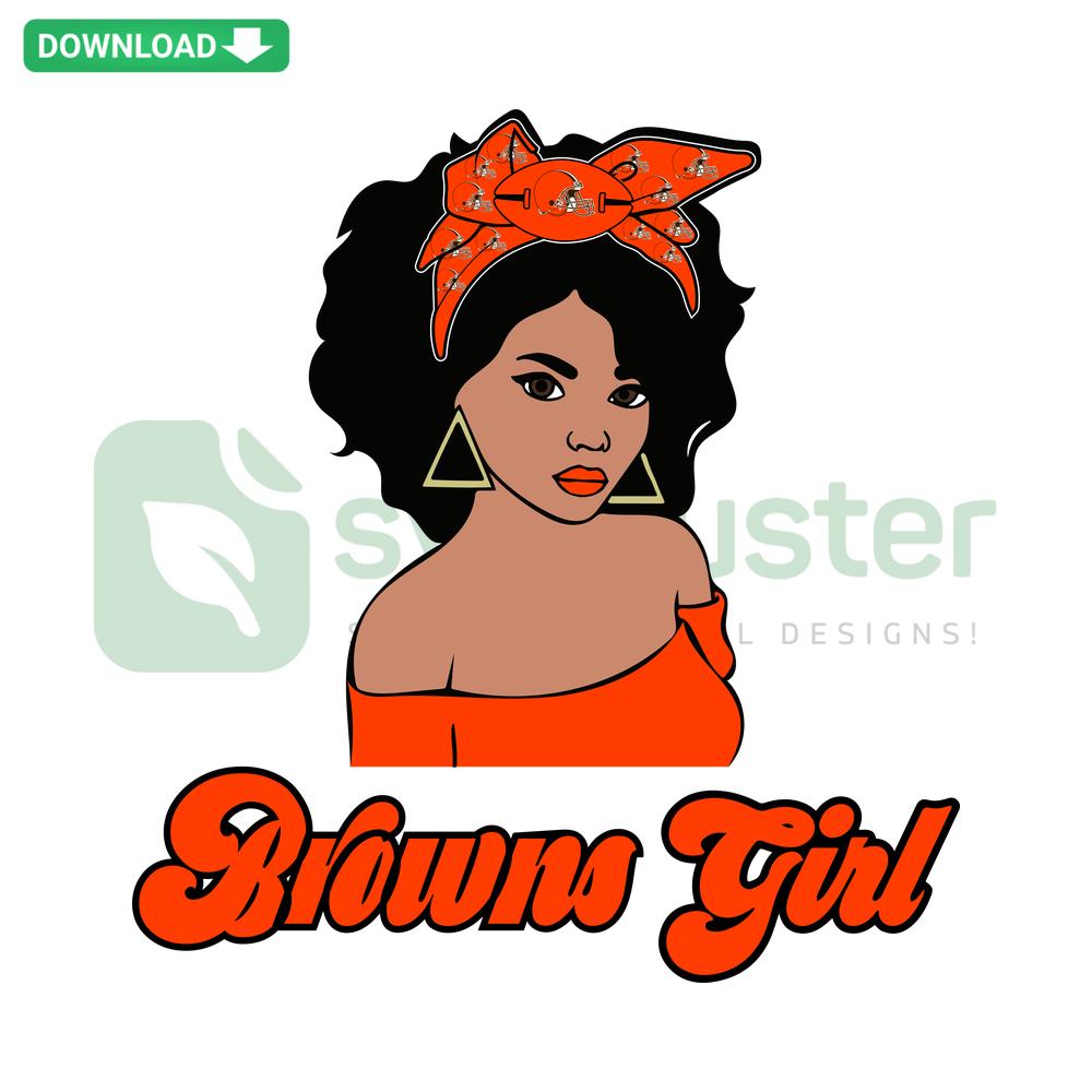 Cleveland Browns Football SVG featuring Browns Girl design, Instant Download, perfect for Cricut and Silhouette projects.