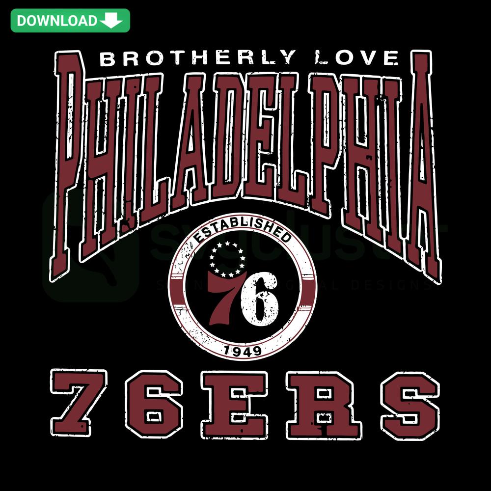 Philadelphia 76ers Brotherly Love Basketball SVG, Digital Download, Printable Sports Design, Team Logo Vibrant Graphics.