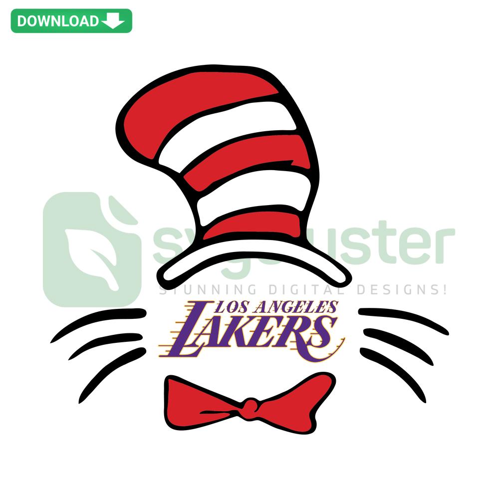 Los Angeles Lakers Basketball Logo in Dr Seuss Hat SVG Design, Perfect for Scrapbooking and Craft Projects