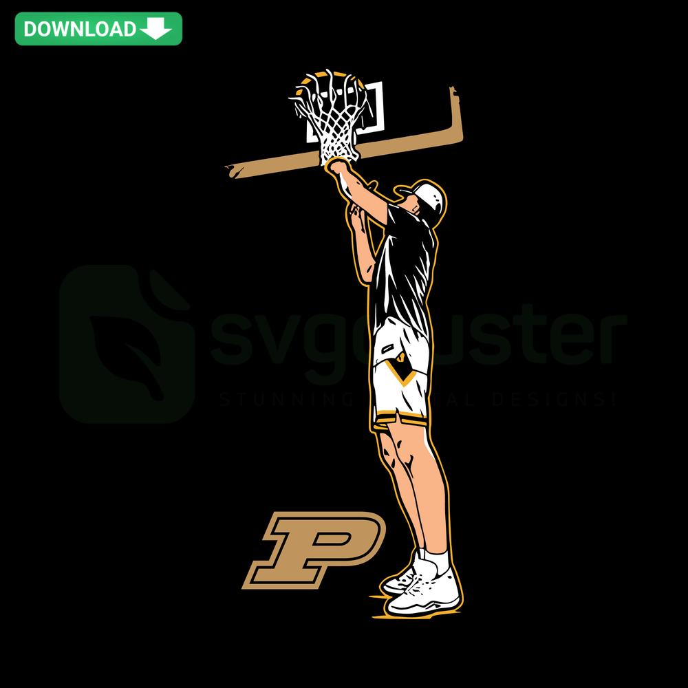 Purdue Basketball Zach Edey No Ladder Needed SVG, Cricut SVG File, featuring athlete graphic design, ideal for sports crafts.