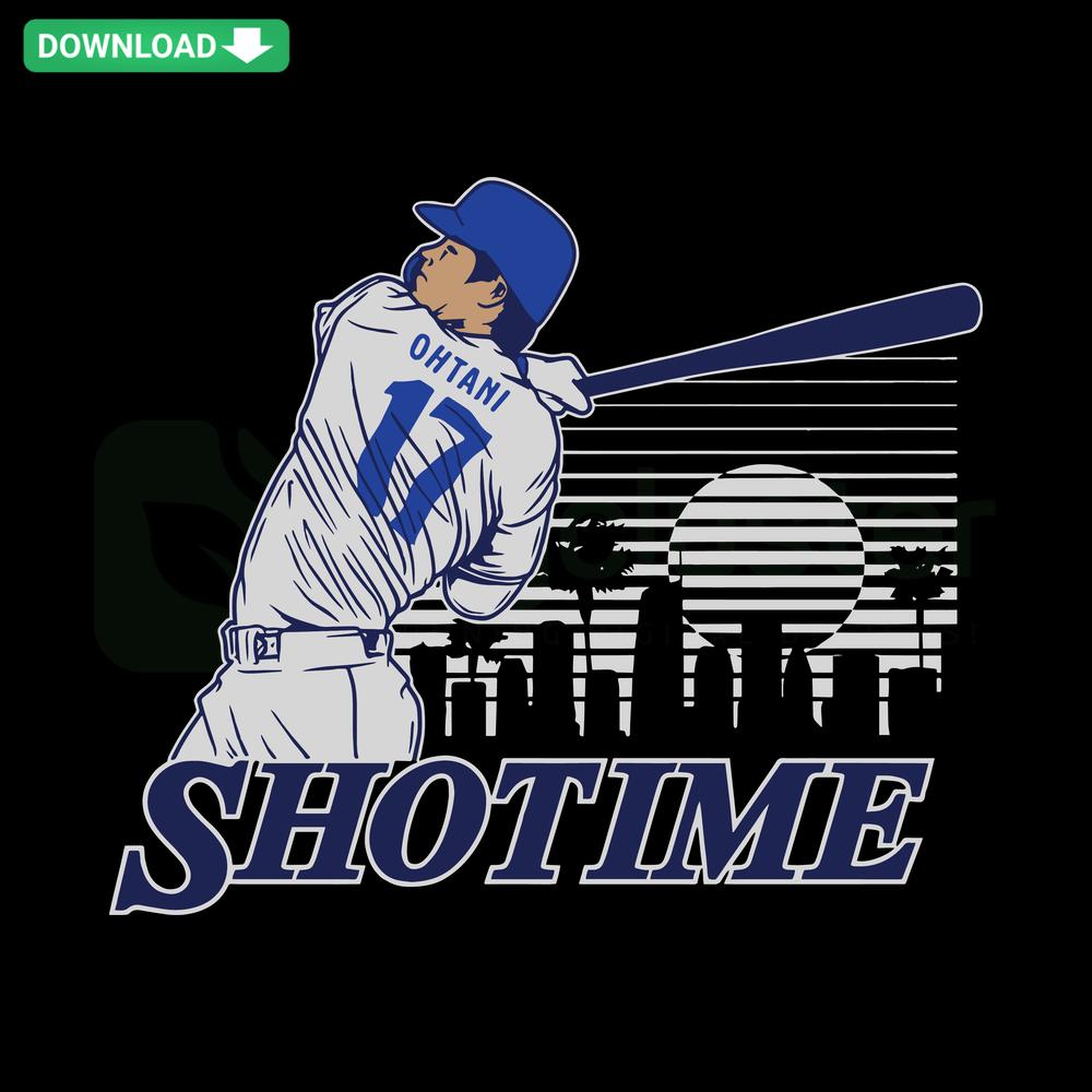 Shohei Ohtani Shotime Los Angeles Dodger MLB SVG, skyline design, home decor, vibrant artwork for baseball and Ohtani fans.