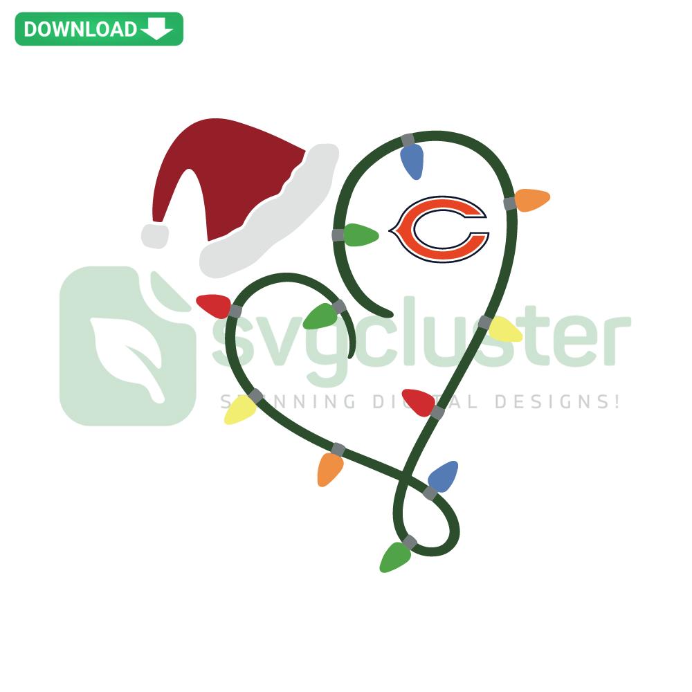 Christmas-themed Chicago Bears Logo SVG with festive elements, downloadable and printable SVG files, perfect for holiday crafts.